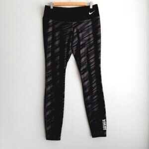 NIKE | Dri-fit IOWA Black & Grey Stripe Athletic Tights Sz M